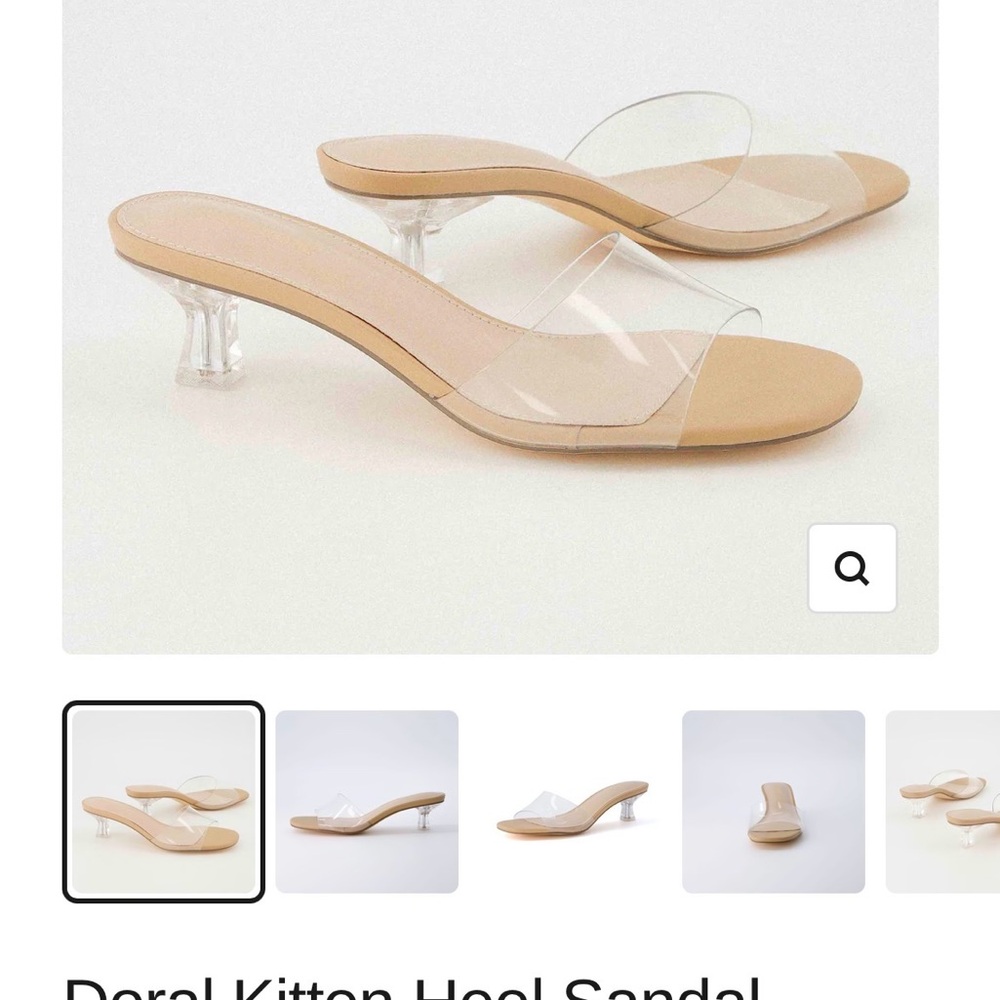 Chic Transparent Strap Kitten Heel Sandals